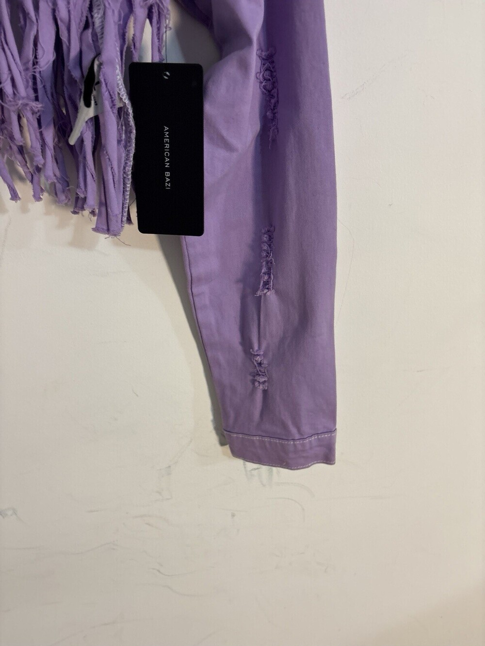 NWT American Bazi Fringe Cropped Lavender Jacket, Women’s Large , RJK-20179 New - Picture 8 of 11